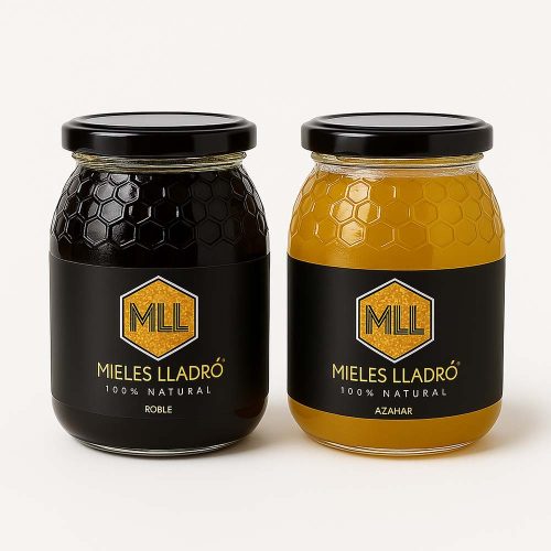 Pack degustación de miel, miel de azahar y miel de roble
