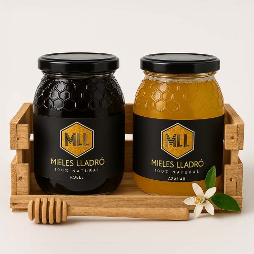 Pack degustación de miel, miel de azahar y miel de roble
